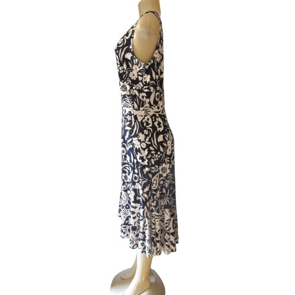 Boden Women's Navy Blue White Elisa Floral Jersey Knit Sleeveless Dress Size 8R - Picture 3 of 5
